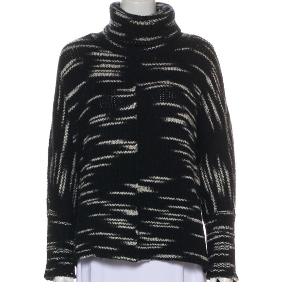 Intermix Wool Turtleneck Sweater Medium Black - Picture 1 of 4